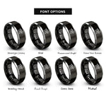font options for inside engraving on black & gray jointer rings