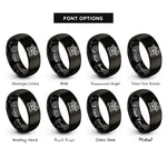 font options for inside engraving on black jointer rings