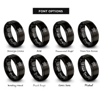 font options for inside engraving on black jointer rings