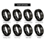 font options for inside engraving on black jointer rings