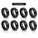 font options for inside engraving on black jointer rings