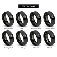 font options for inside engraving on black jointer rings