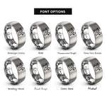 font options for inside engraving on silver jointer rings
