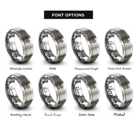 font options for inside engraving on gray jointer rings