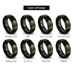 font options for inside engraving on gunmetal & black jointer rings