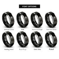 font options for inside engraving on black & grey jolly roger rings