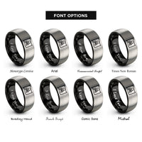 font options for inside engraving on black & grey jolly roger rings