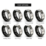 font options for inside engraving on black & grey jolly roger rings