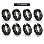 font options for inside engraving on black & gray jolly roger rings