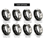 font options for inside engraving on black & grey jolly roger rings