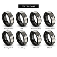 font options for inside engraving on black & gray jolly roger rings