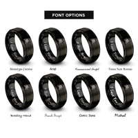 font options for inside engraving on black jolly roger rings