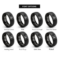 font options for inside engraving on black jolly roger rings