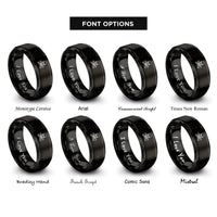 font options for inside engraving on black jolly roger rings