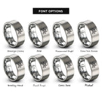 font options for inside engraving on silver jolly roger rings