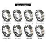 font options for inside engraving on silver jolly roger rings