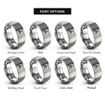 font options for inside engraving on silver jolly roger rings