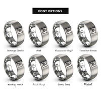 font options for inside engraving on silver jolly roger rings