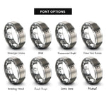 font options for inside engraving on silver jolly roger rings