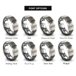 font options for inside engraving on grey jolly roger rings