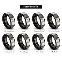 font options for inside engraving on black & silver jormungandr rings