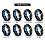 font options for inside engraving on black & blue & grey joshua moon rings