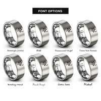 font options for inside engraving on gray joshua moon rings