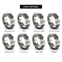 font options for inside engraving on silver joshua tree silhouette rings