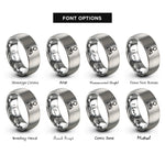 font options for inside engraving on gray joystick rings
