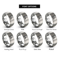 font options for inside engraving on gray joystick rings