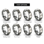 font options for inside engraving on gray joystick rings