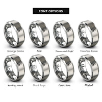 font options for inside engraving on gray joystick rings