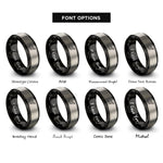 font options for inside engraving on black & silver jp rings