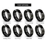 font options for inside engraving on black & gray jp rings