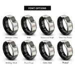 font options for inside engraving on black & silver jp rings