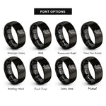 font options for inside engraving on black jp rings