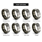 font options for inside engraving on gunmetal & grey jp rings