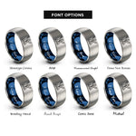 font options for inside engraving on blue & grey judgement rings