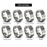 font options for inside engraving on silver judgement rings