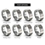 font options for inside engraving on gray judgement rings