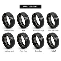 font options for inside engraving on black judges gavel rings