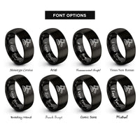 font options for inside engraving on black judges gavel rings