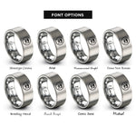 font options for inside engraving on silver judo kanji circle rings
