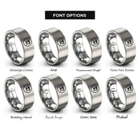font options for inside engraving on silver judo kanji circle rings