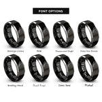 font options for inside engraving on black & grey julep strainer rings