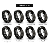 font options for inside engraving on black & grey julep strainer rings