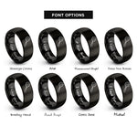 font options for inside engraving on black julep strainer rings