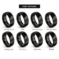 font options for inside engraving on black julep strainer rings