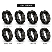 font options for inside engraving on black julep strainer rings