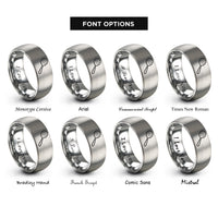 font options for inside engraving on grey julep strainer rings